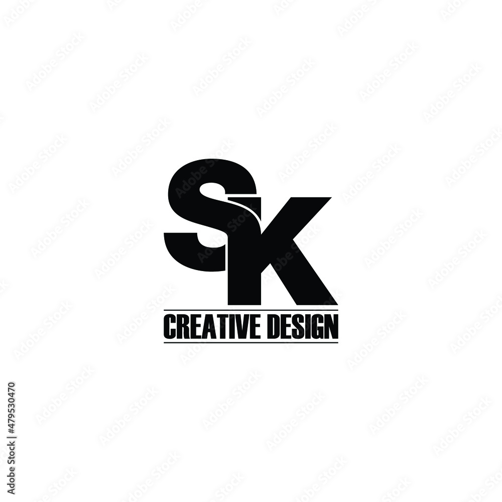Letter SK simple logo design vector Letter SK simple logo design vector