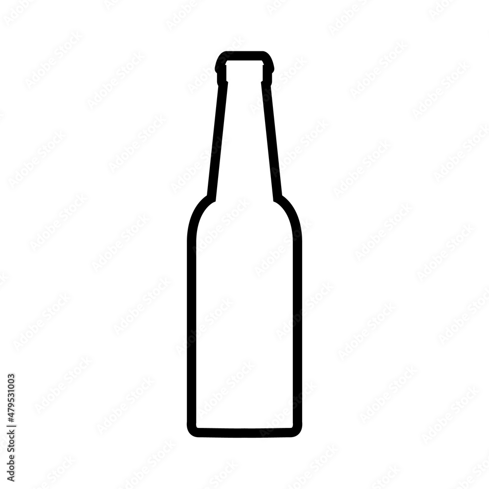 Beer bottle line icon, vector logo isolated on white background Beer bottle line icon, vector logo isolated on white background