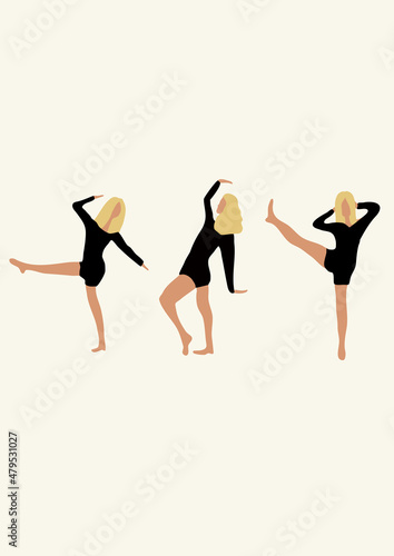 Illustrated dancing girl 