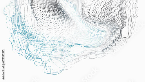 Abstract wavy background for brochure, cover and flyer. Colorful dynamic particle wave graphic vector illustration for multipurpose usage like technology, science.