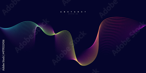 Abstract wavy background for brochure, cover and flyer.  Colorful dynamic line wave graphic vector illustration for multipurpose usage like technology, science.