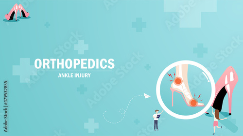 Orthopedics sugery with ankle ang foot bone injury.