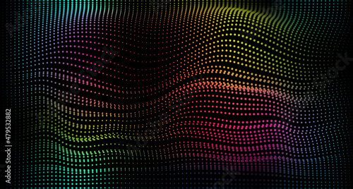 Abstract wavy background for brochure, cover and flyer.  Colorful dynamic particle wave graphic vector illustration for multipurpose usage like technology, science.