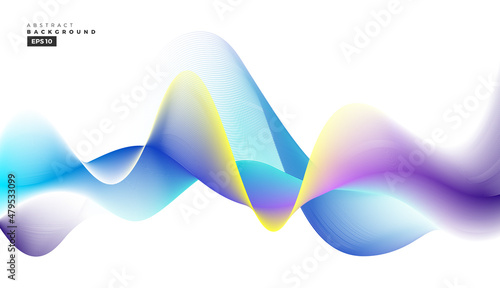 Abstract wavy background for brochure, cover and flyer.  Colorful dynamic line wave graphic vector illustration for multipurpose usage like technology, science.