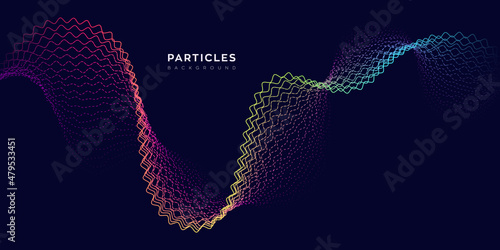 Abstract wavy background for brochure, cover and flyer.  Colorful dynamic line wave graphic vector illustration for multipurpose usage like technology, science.