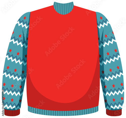 Christmas sweater in cartoon style isolated