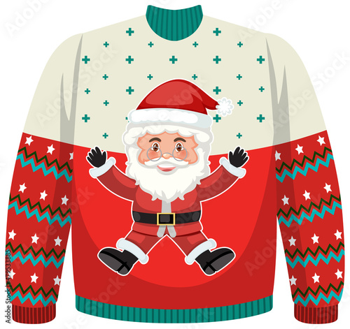 Christmas sweater with Santa Claus pattern