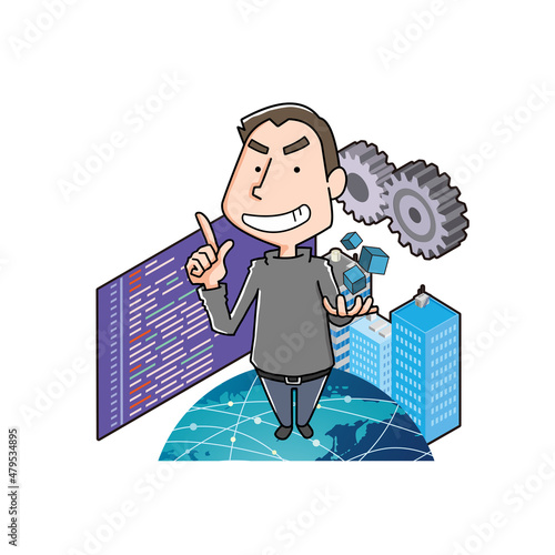 カリスマ性のあるクリエイター男性