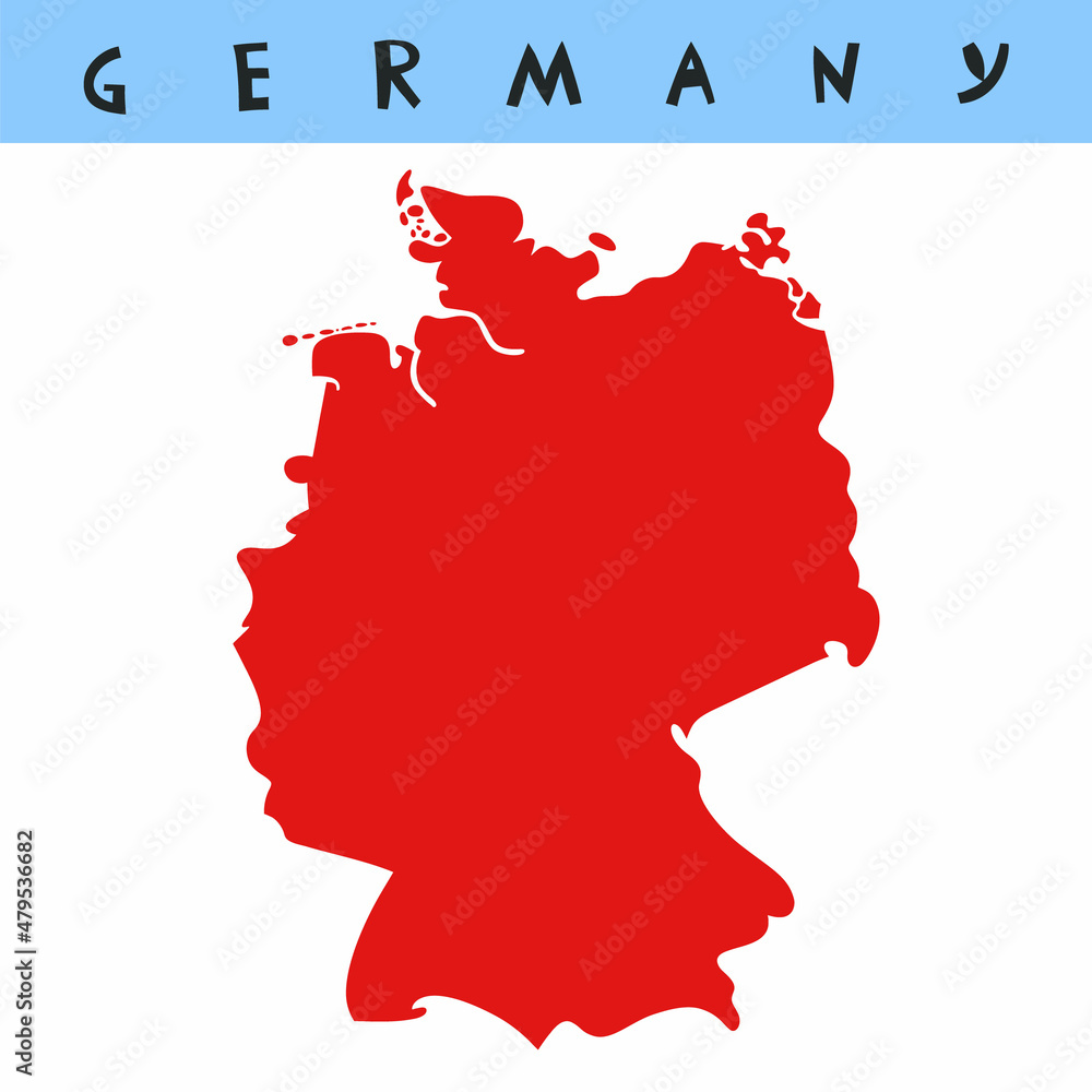 Vector hand drawn stylized map of Germany. Travel illustration. Federal Republic of Germany geography illustration. Europe map element Vector hand drawn stylized map of Germany. Travel illustration. Federal Republic of Germany geography illustration. Europe map element