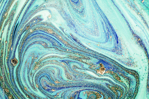 Ocean ONYX. Magical painting. Treasury of art.Unique abstract artwork.Luxury art in Eastern style. Artistic design. Painter uses vibrant paints to create these magic art,with addition golden glitters.