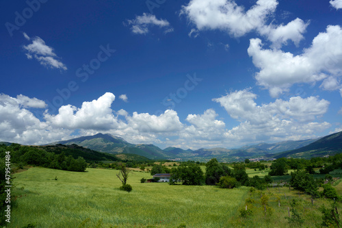 Landscape of Valle Peligna, Abruzzo, view of Cocullo