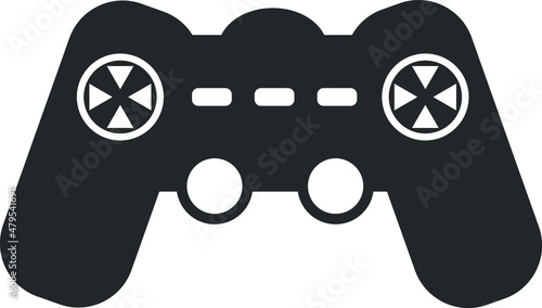 Gamepad black icon vector isolated 