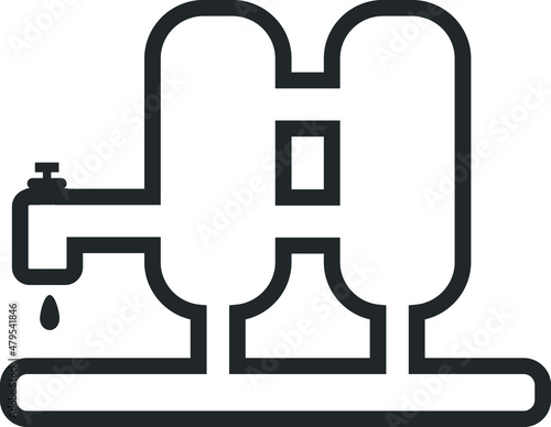 Modern water filter line icon vector on white background 