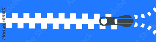 zipper. zipper tool icon. Abstract zipper on white background blue version 