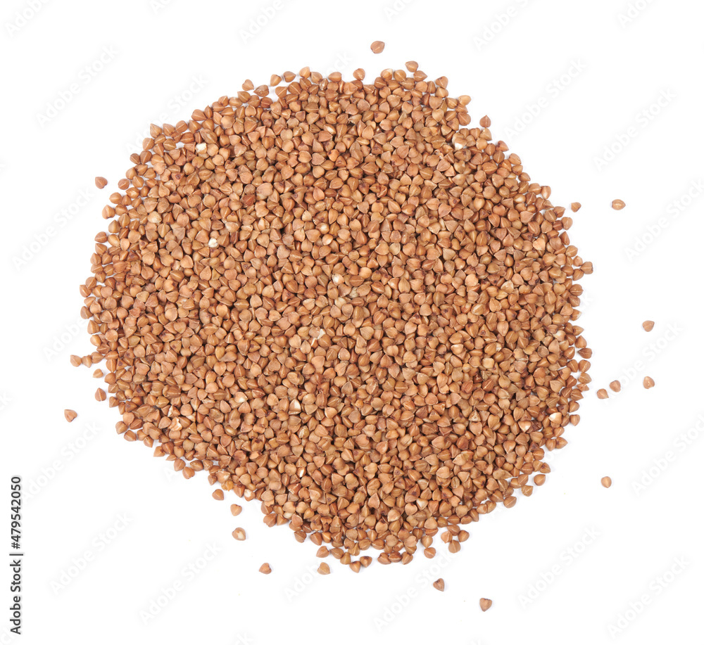 Heap of dry buckwheat isolated on a white background Heap of dry buckwheat isolated on a white background