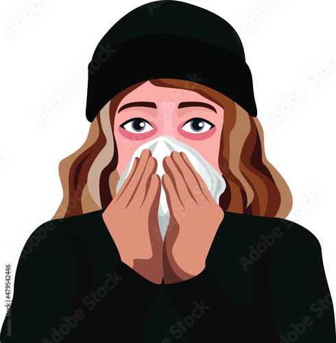 Girl with runny nose