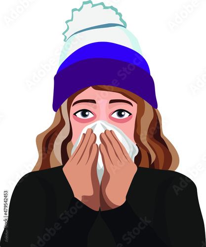 Girl with runny nose