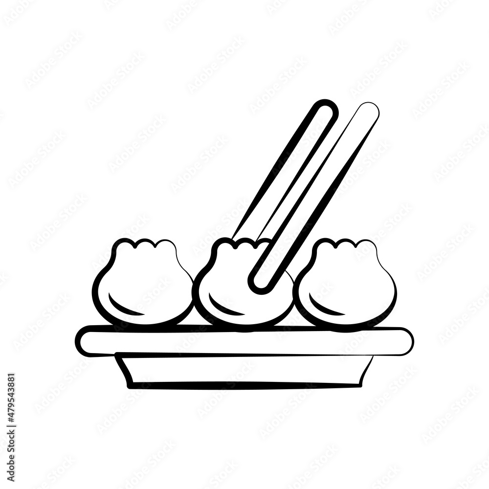 Dumplings vector Outline Icon Design illustration. Food and Drink Symbol on White background EPS 10 File Dumplings vector Outline Icon Design illustration. Food and Drink Symbol on White background EPS 10 File
