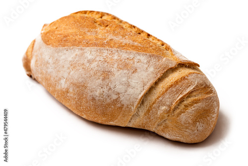 Panino tipo francesino, pane tradizionale italiano isolato su fondo bianco  photo