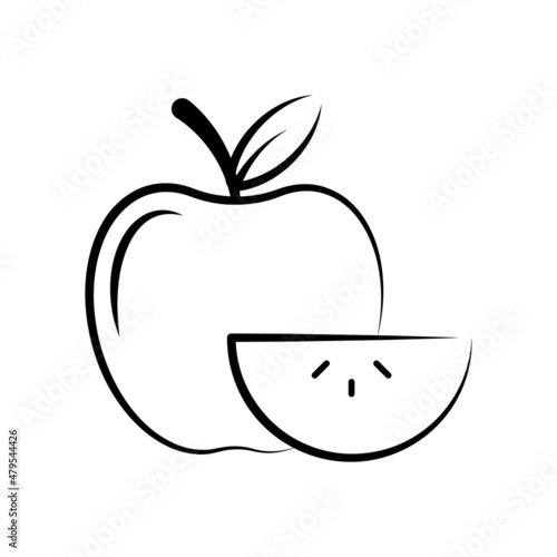 Apple vector Outline Icon Design illustration. Food and Drink Symbol on White background EPS 10 File