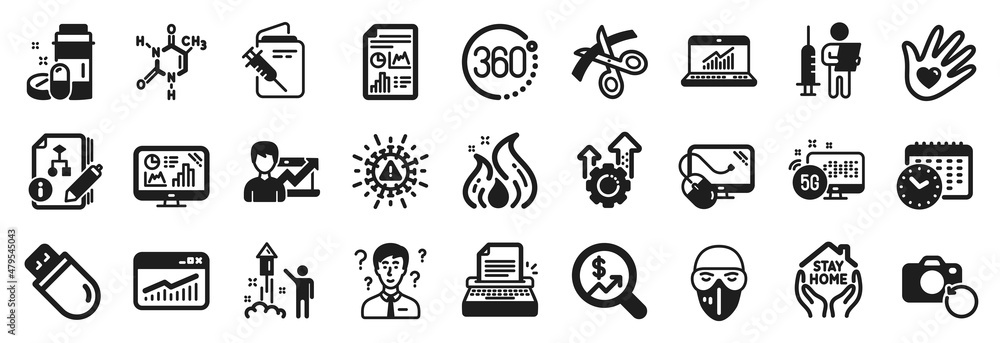 Set of Science icons, such as Success business, Report document, Coronavirus icons. Currency audit, Scissors, Typewriter signs. Fireworks, Vaccination passport, Analytics graph. Seo gear. Vector Set of Science icons, such as Success business, Report document, Coronavirus icons. Currency audit, Scissors, Typewriter signs. Fireworks, Vaccination passport, Analytics graph. Seo gear. Vector