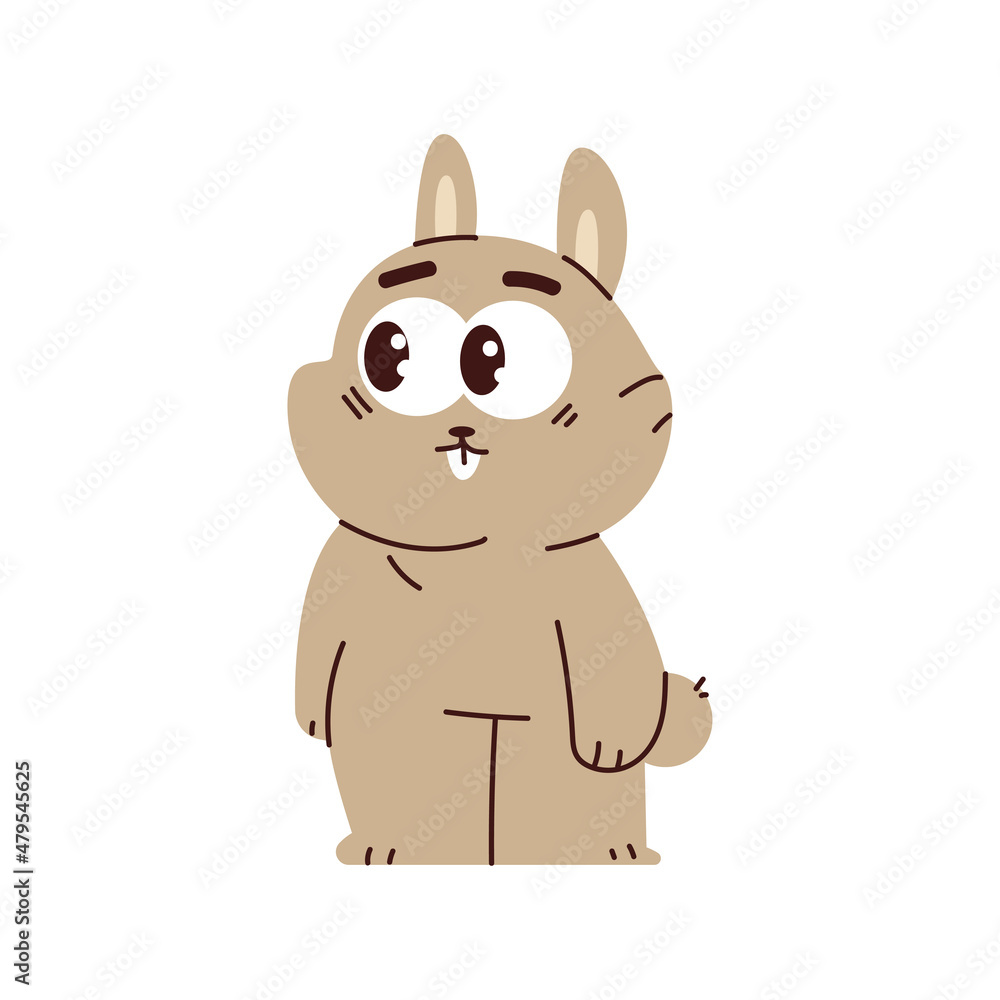 Cute bunny vector cartoon character isolated on a white background. Cute bunny vector cartoon character isolated on a white background.
