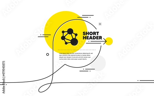 Integrity icon. Continuous line chat bubble banner. Social network sign. Core value symbol. Integrity icon in chat message. Talk comment and speak background. Vector
