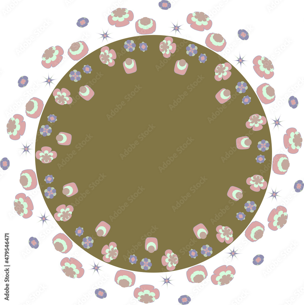 Abstract figures of pastel colors are arranged in a circle .3d. Abstract figures of pastel colors are arranged in a circle .3d.