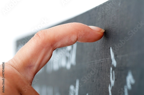 Long nail on chalkboard.