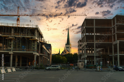 Tallinn will never be completed. Construction of new quarter next to the old town. photo