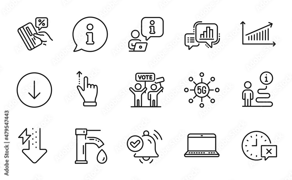 Tech Status Icon Table Technology icons set. Included icon as Touchscreen gesture, Tap water ...