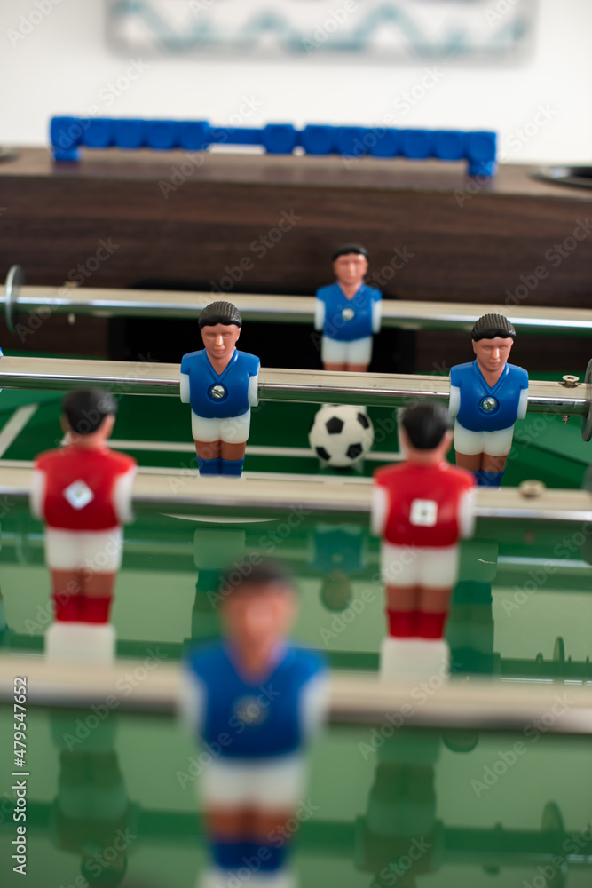 Football table soccer game. Indoor sport game for social relaxing. Football table soccer game. Indoor sport game for social relaxing.