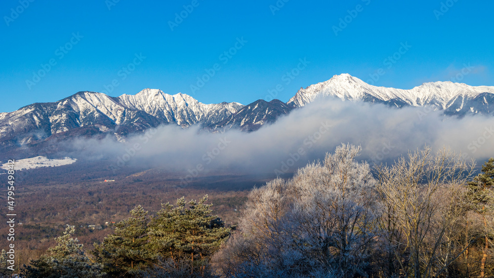 冬の絶景　八ヶ岳と霧氷　平沢峠