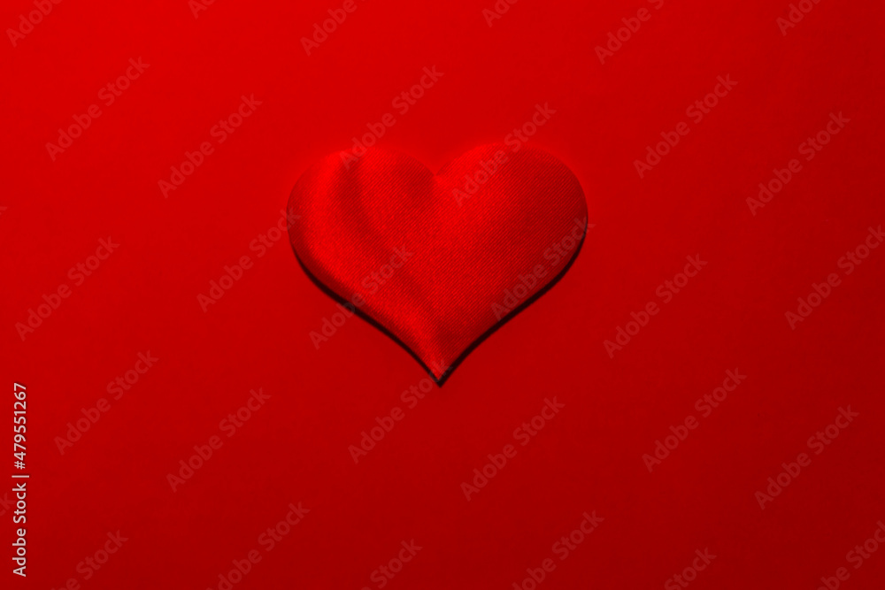 Heart on a red background, valentine.