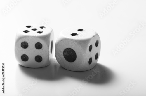 dice on a white background