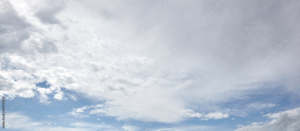 Abstract image of blurred sky. Blue sky background with cumulus clouds