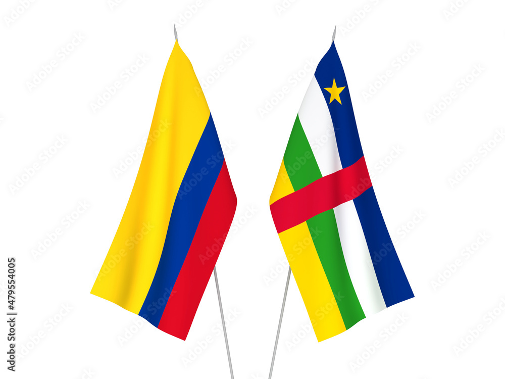 Colombia and Central African Republic flags