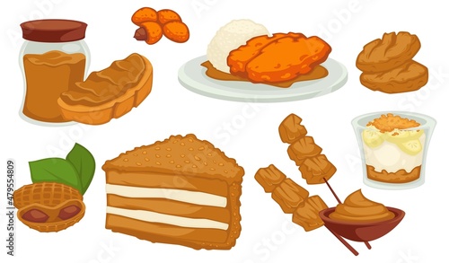 Peanut butter cookies and cakes, desserts sweets