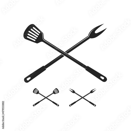 grilling equipment icon vector bbq logo design element ideal for cooking concept
