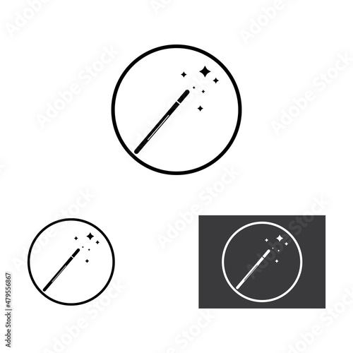 magic wand icon logo vector illustration design template