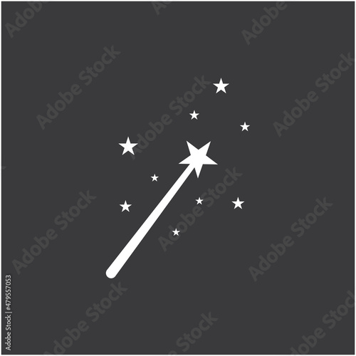 magic wand icon logo vector illustration design template