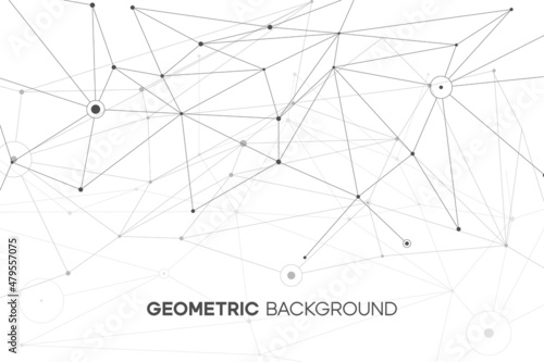 Geometric network background with plexus line. Web concept for data stcructure, science. Abstract shape or coordinates pattern with gray element