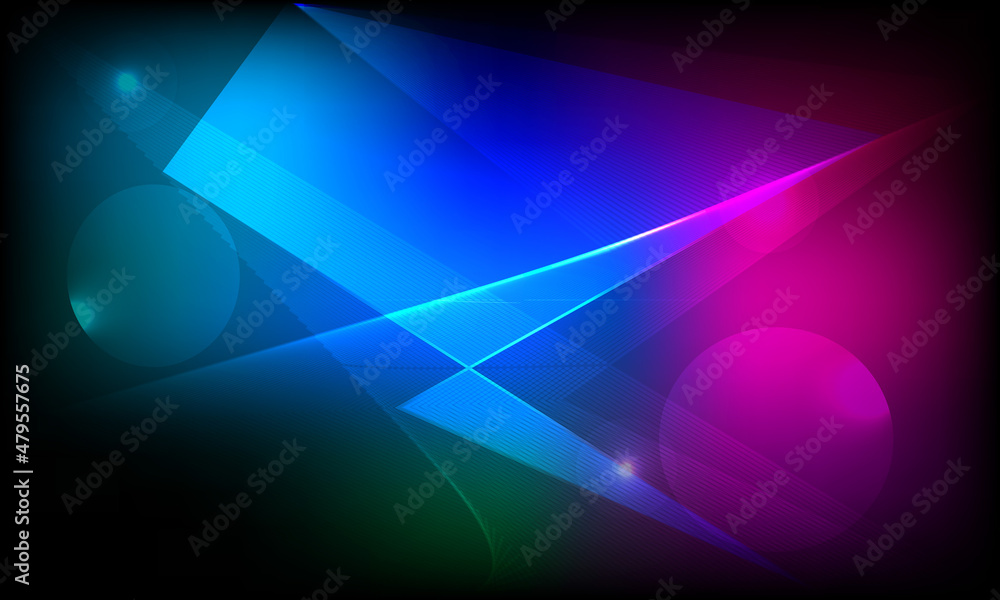 Fototapeta premium vector illustration with neon glowing lines on dark background