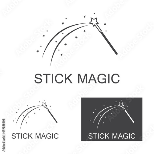 magic wand icon logo vector illustration design template