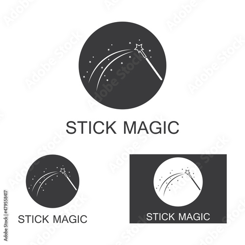 magic wand icon logo vector illustration design template