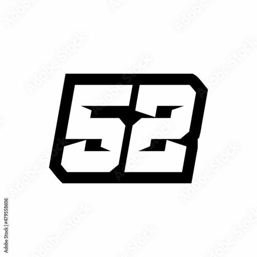 Racing number 52 logo design