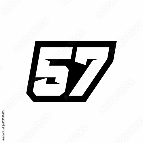 Racing number 57 logo design
