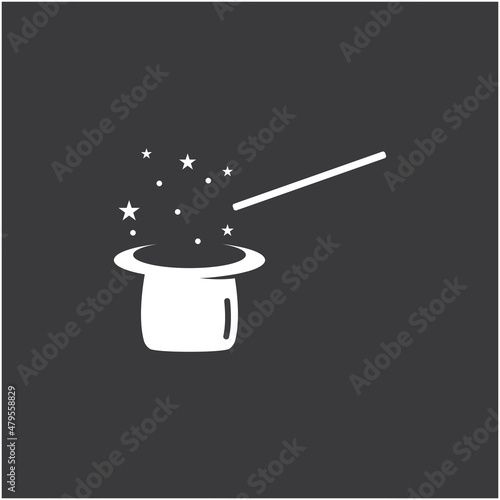 magic wand icon logo vector illustration design template