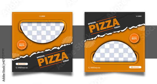 pizza poster sale social media promotion and instagram banner poster post template design