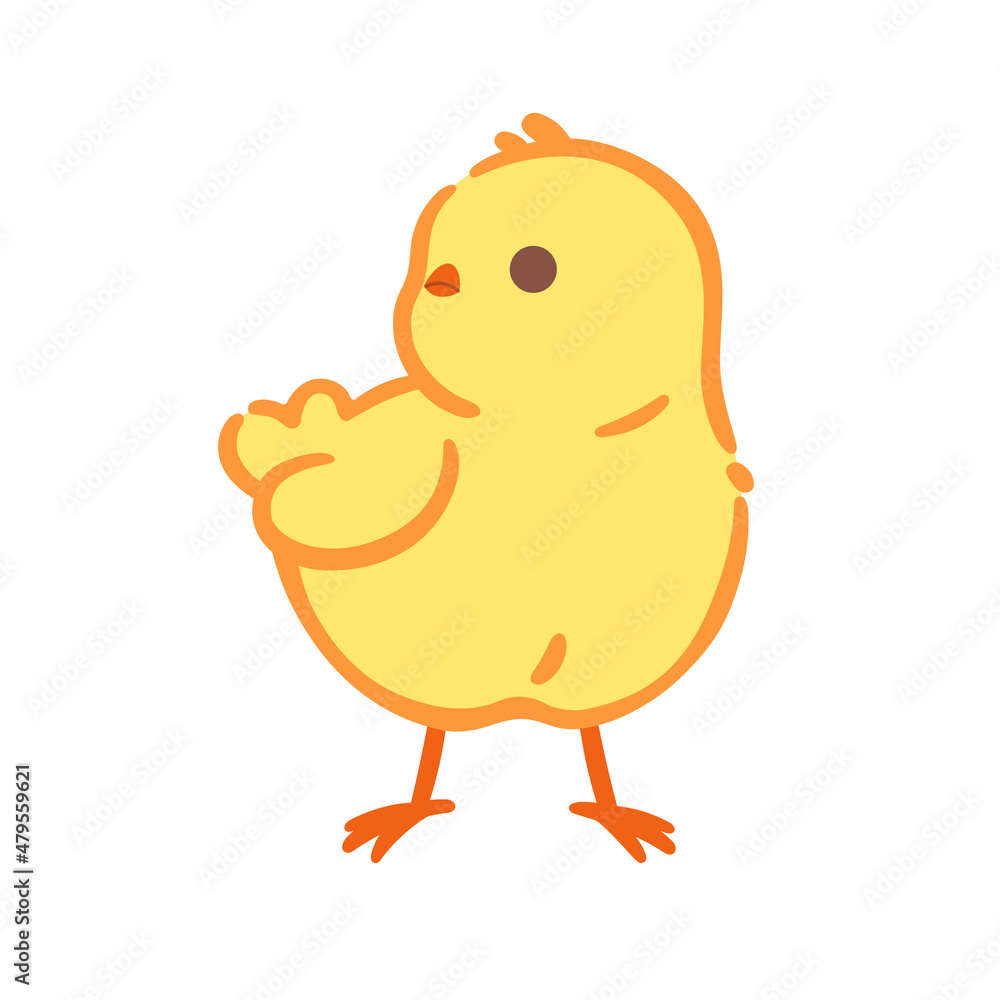 Cute chick. Contour vector illustration. Cute chick. Contour vector illustration.